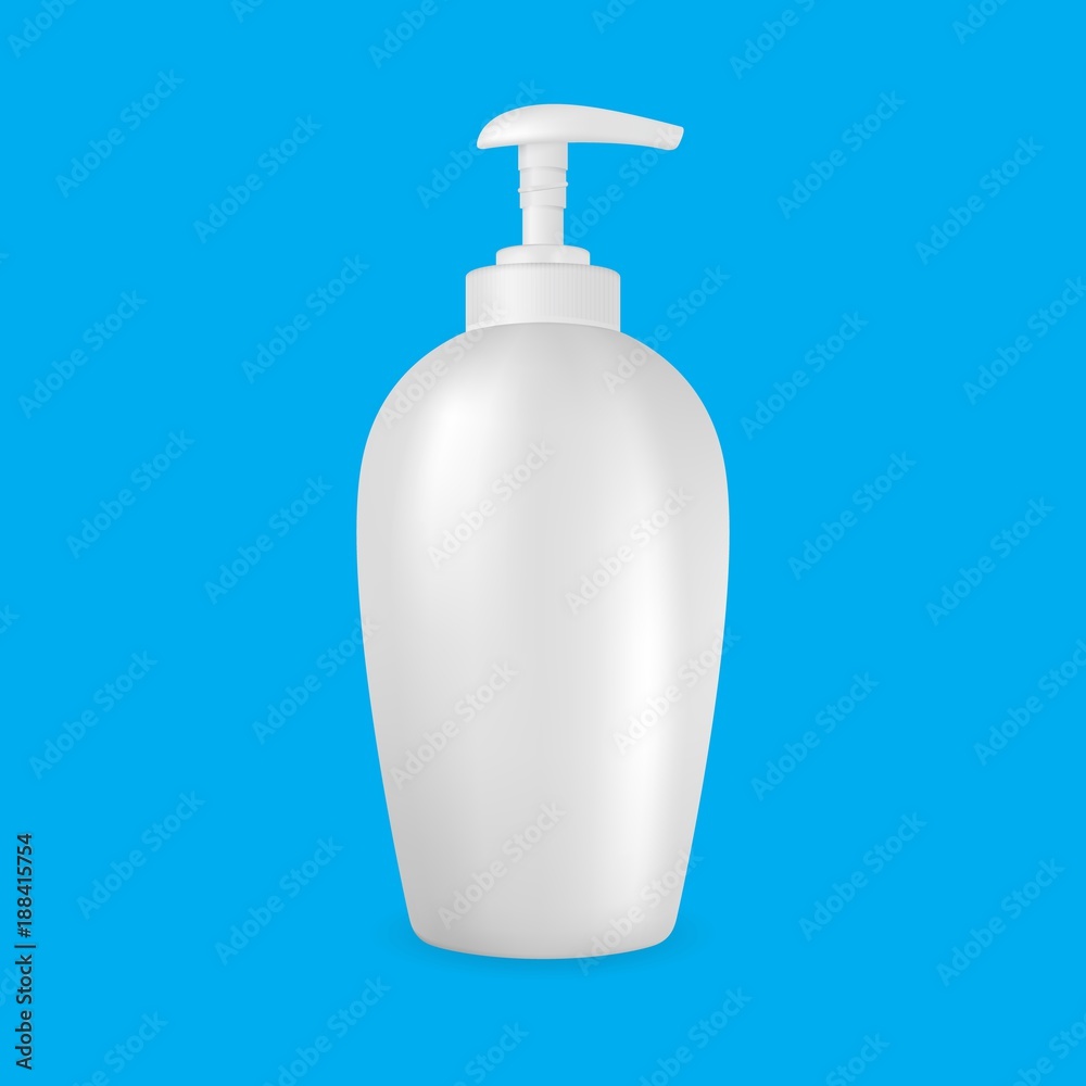 Realistic template of white plastic bottle for liquid soap. Isolated vector mockup. Realistic template of white plastic bottle for liquid soap. Isolated vector mockup.