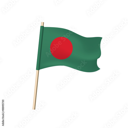 Bangladesh flag. Red circle on green background