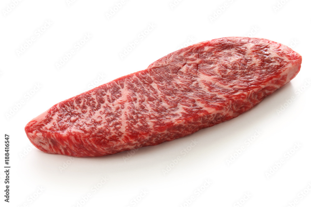 raw wagyu beaf, Japanese food isolated on white background raw wagyu beaf, Japanese food isolated on white background