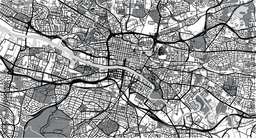 Urban vector city map of Glasgow, Scotland