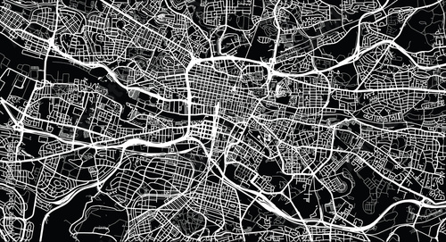 Urban vector city map of Glasgow, Scotland