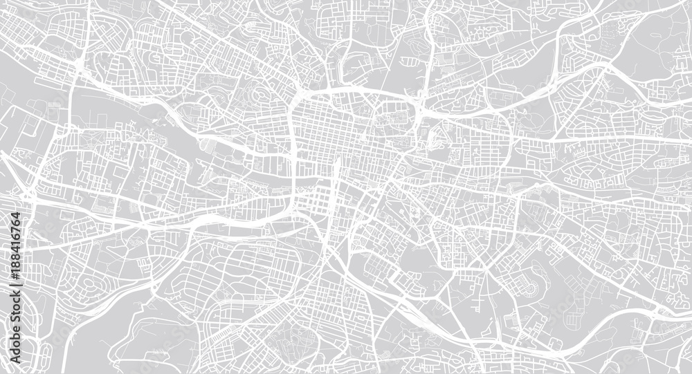 Urban vector city map of Glasgow, Scotland