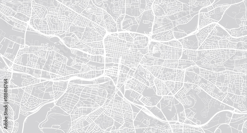 Urban vector city map of Glasgow, Scotland