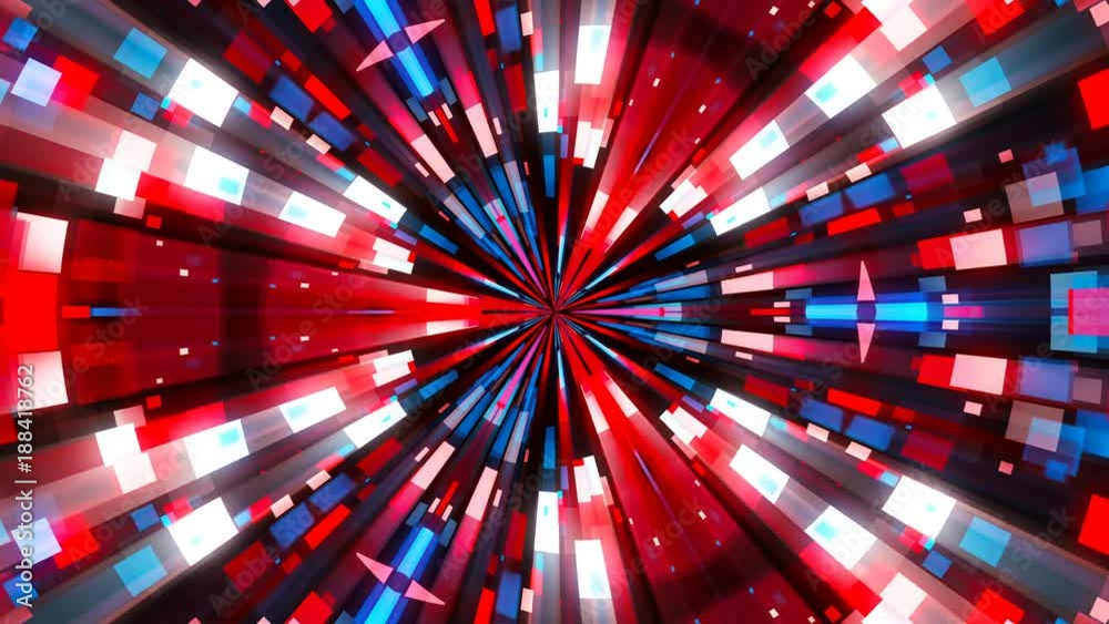 Abstract background with technology kaleidoscope. Seamless loop