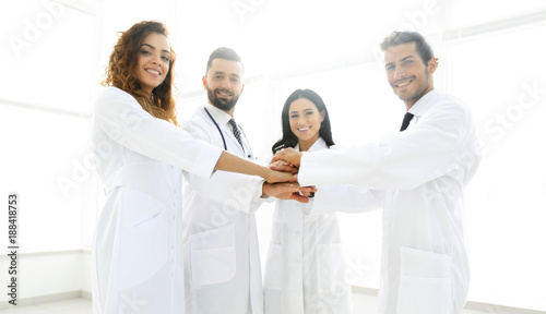 background image of a group of doctors