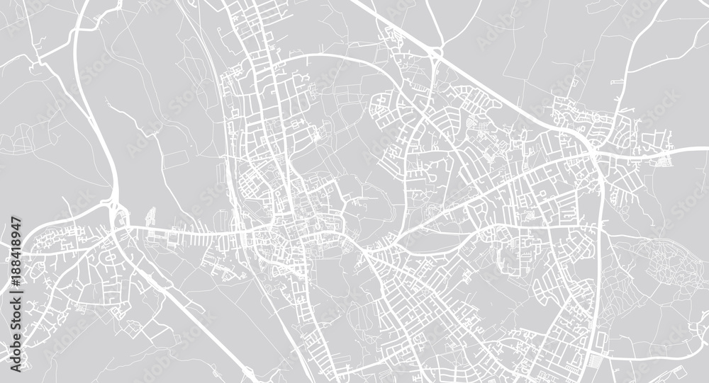 Urban vector city map of Oxford, England Urban vector city map of Oxford, England