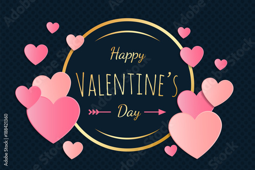 Valentine's Day card with greeting. Vector.
