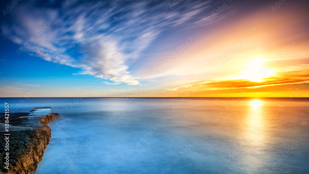 Fototapeta premium Sunset in Mali Losinj Croatia on the beach