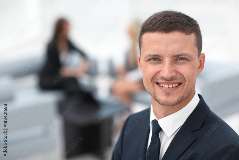 successful businessman on blurred background office successful businessman on blurred background office