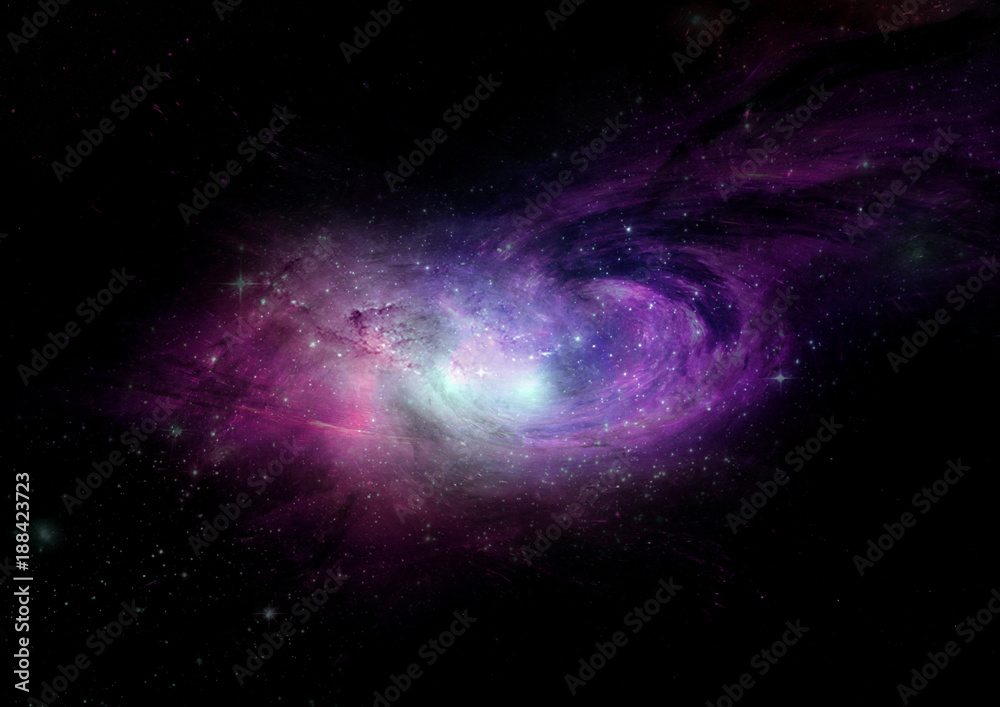 Fototapeta premium Stars, dust and gas nebula in a far galaxy