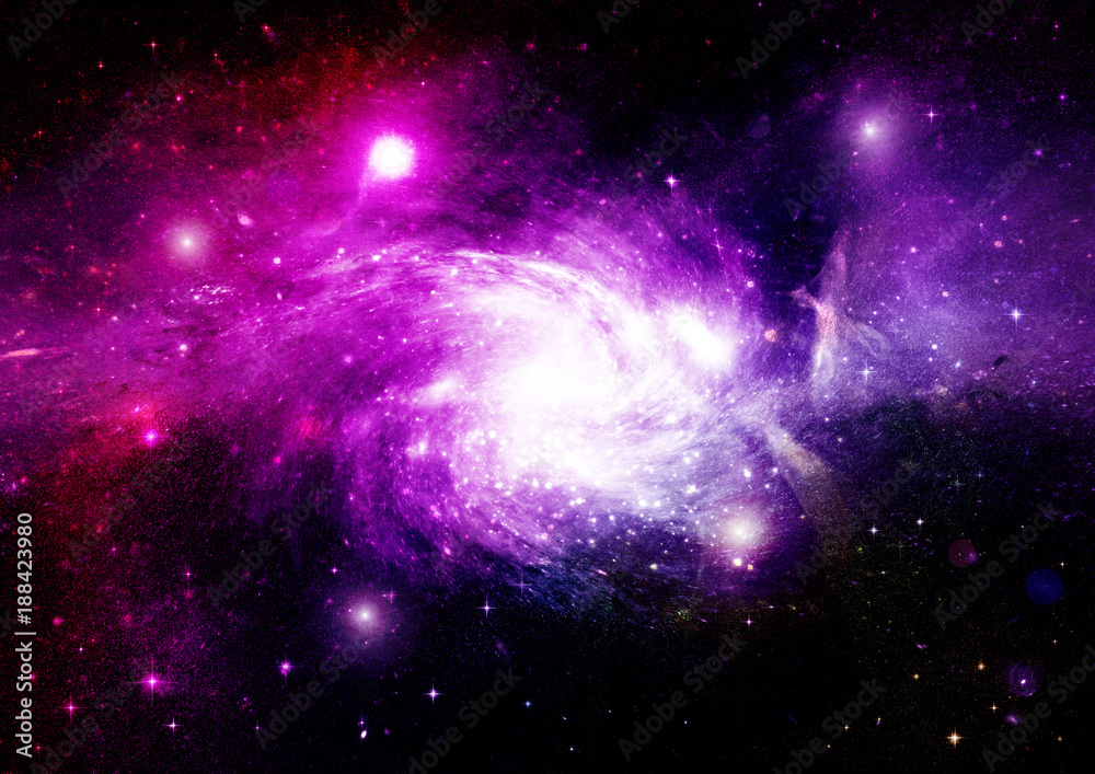 Fototapeta premium Stars, dust and gas nebula in a far galaxy