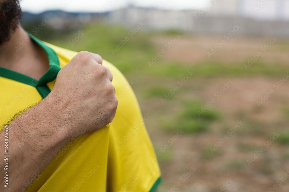 Naklejka premium brazilian fan celebrating