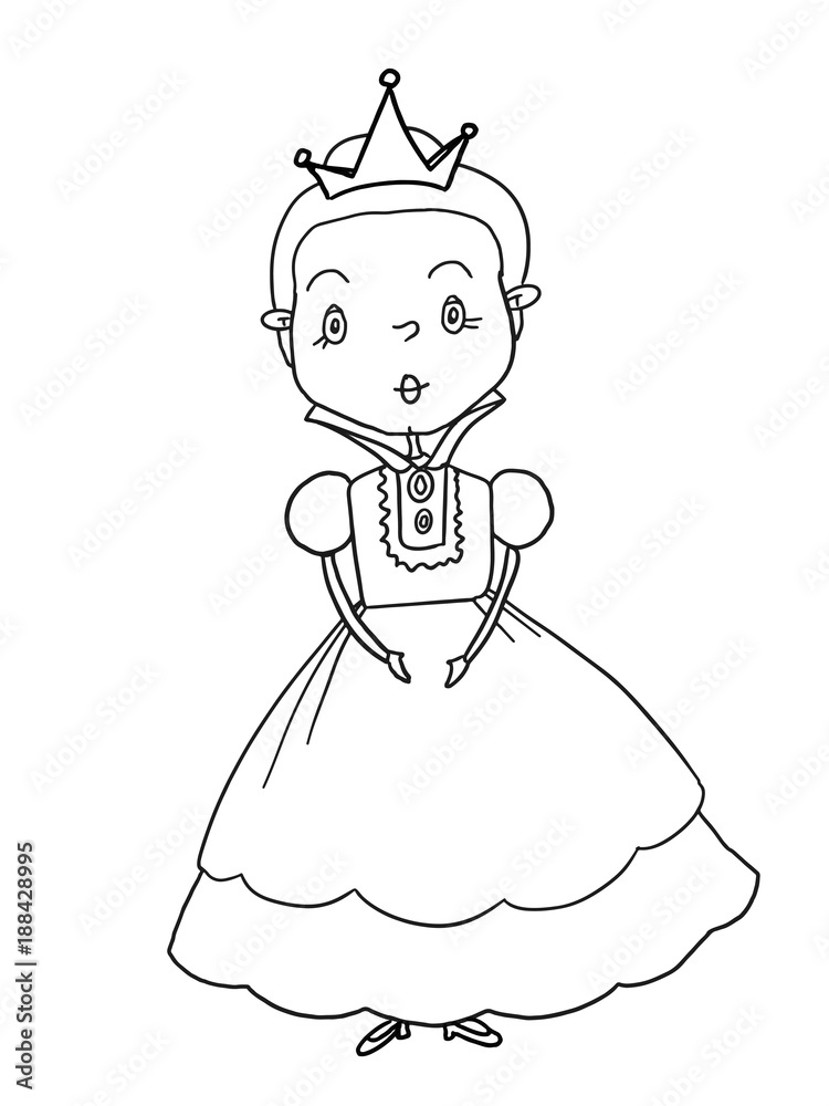 king princess prince castle illustration drawing coloring cartoon and white  background Stock Illustration | Adobe Stock
