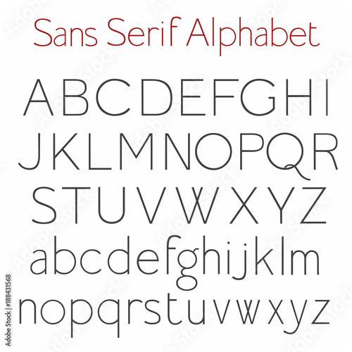 Basic Skeleton Sans Serif Alphabet With Uppercase and Lowercase letters