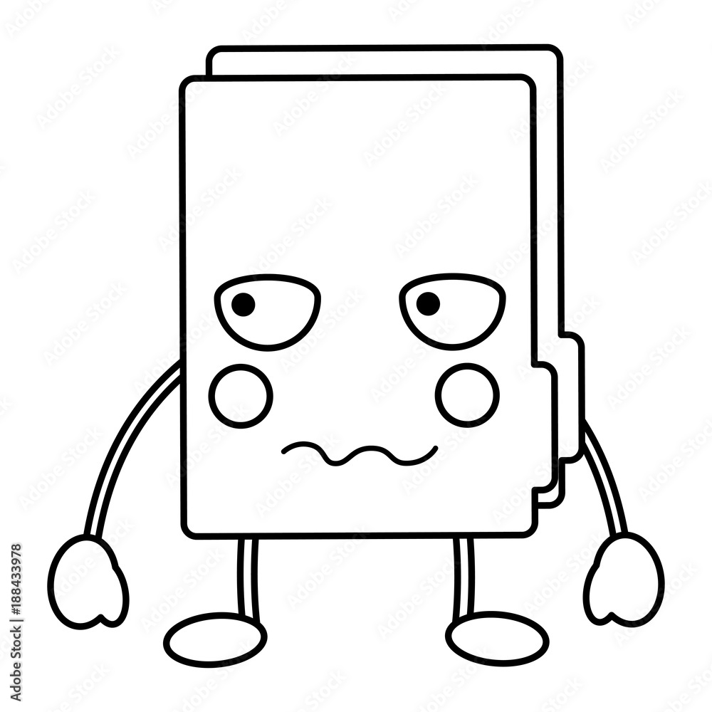 folder document kawaii cute cartoon vector illustration outline design folder document kawaii cute cartoon vector illustration outline design