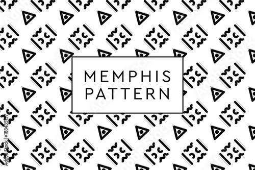 Memphis vector objects pattern. Various forms and dispositions.
