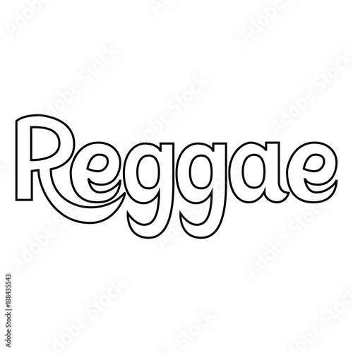 Reggae label. Vector lettering. Black and white. Isolated on white background.