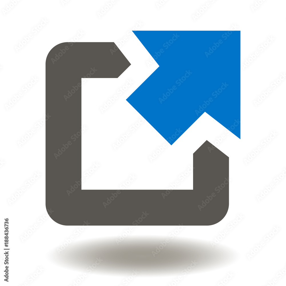 External Link Icon Vector. Arrow Outline Square Illustration. Hyperlink Upload Download Web Site Internet Logo Symbol. - obrazy, fototapety, plakaty 