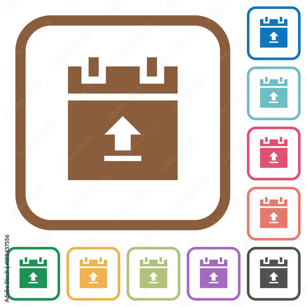 Upload schedule data simple icons Upload schedule data simple icons