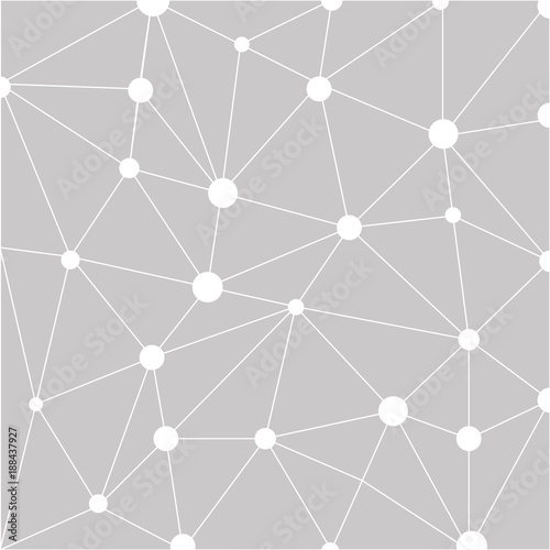 Abstract Polygonal Space Background with Connecting Dots and Lines. Grey graphic