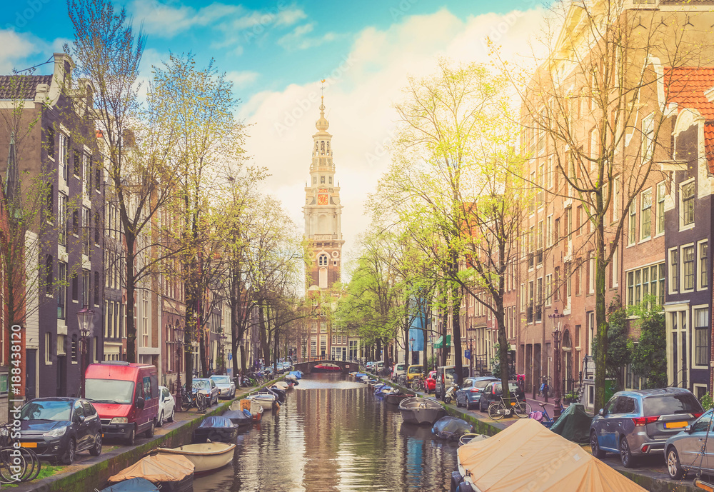 Fototapeta premium Houses of Amstardam, Netherlands