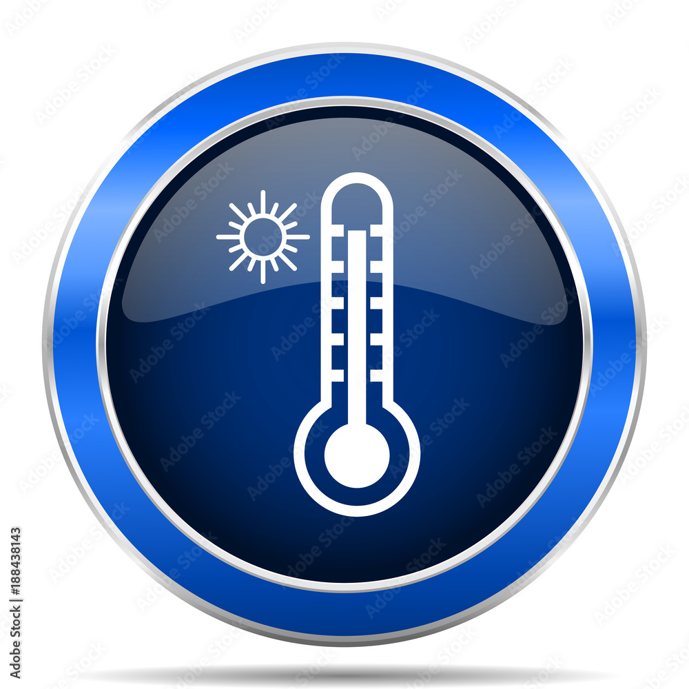 Hot temperature vector icon. Modern design blue silver metallic glossy web and mobile applications button in eps 10 Hot temperature vector icon. Modern design blue silver metallic glossy web and mobile applications button in eps 10