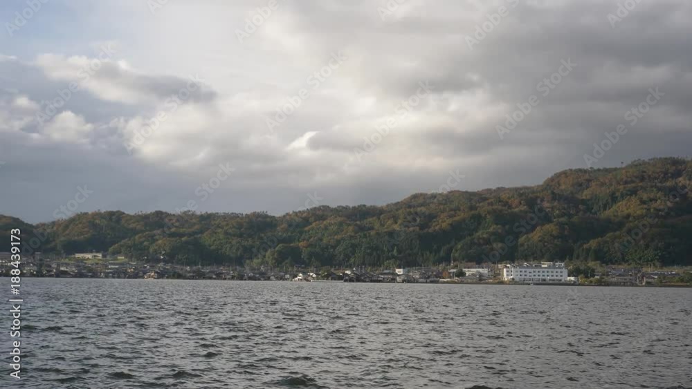 Autumn landscape in Japan with mountains and a lake. Autumn landscape in Japan with mountains and a lake.