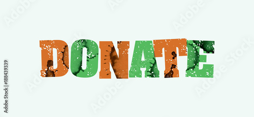 Donate Concept Stamped Word Art Illustration