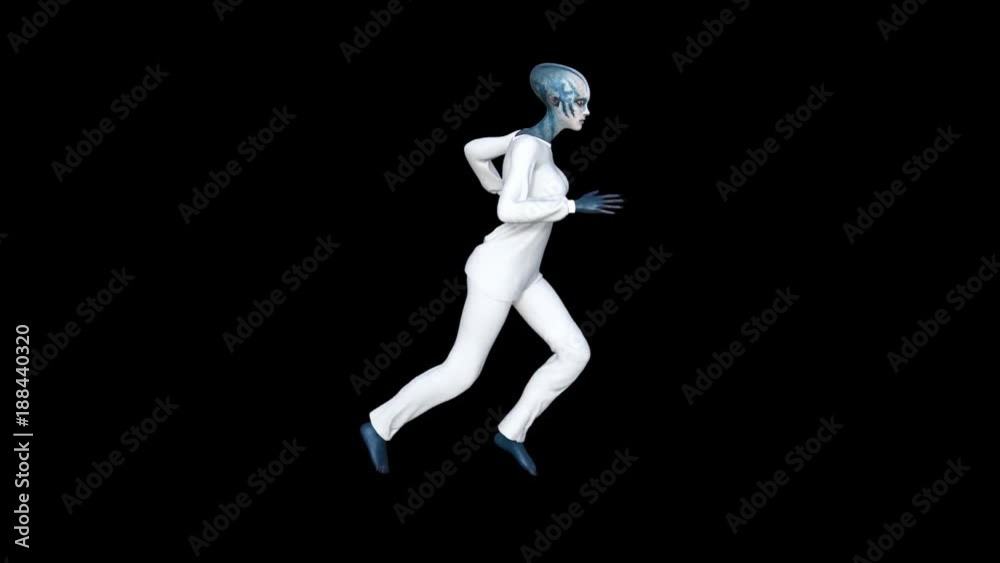 alpha channel, animation,the alien is running alpha channel, animation,the alien is running