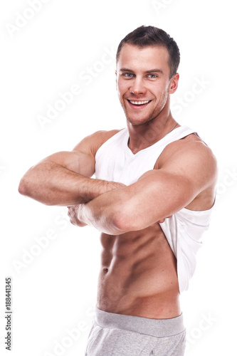 handsome young muscular sports man