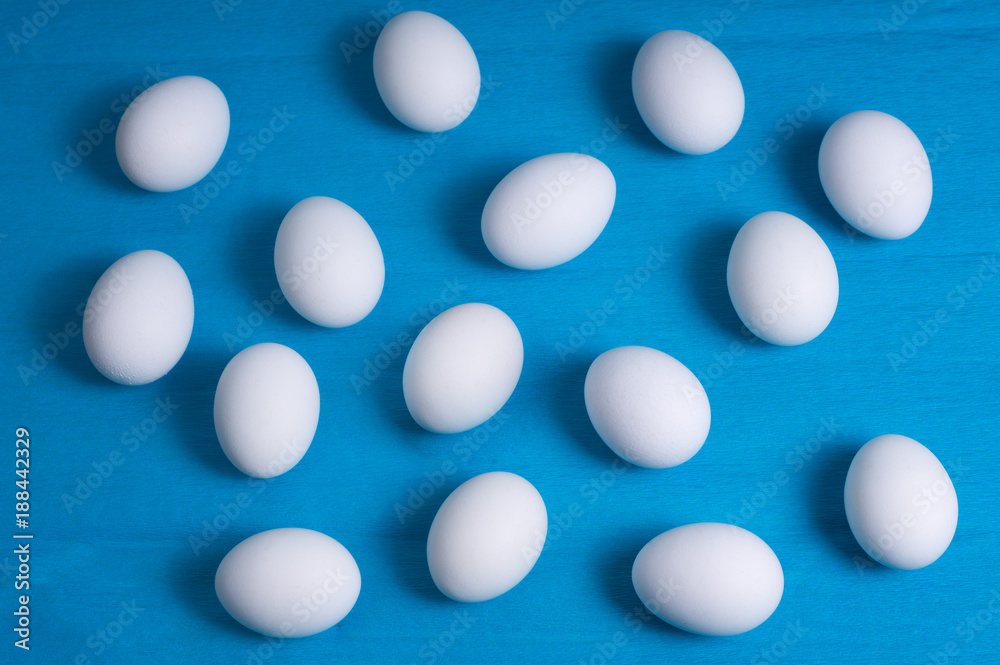 Easter eggs on a blue background Easter eggs on a blue background