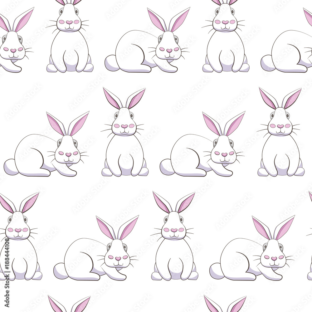 Easter rabbit seamless vector pattern
