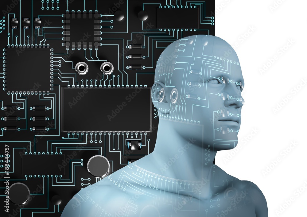 Composite image of digital composite of human figure Composite image of digital composite of human figure