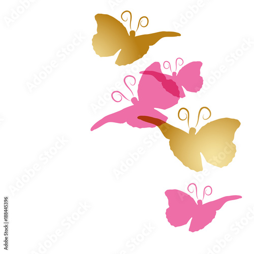 Schmetterlinge gold pink