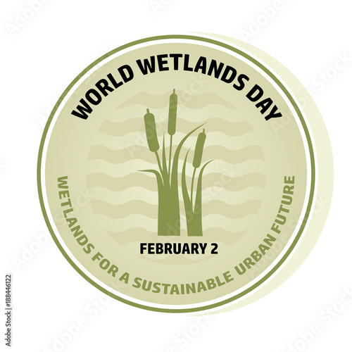 World Wetlands Day. Wave and reed.