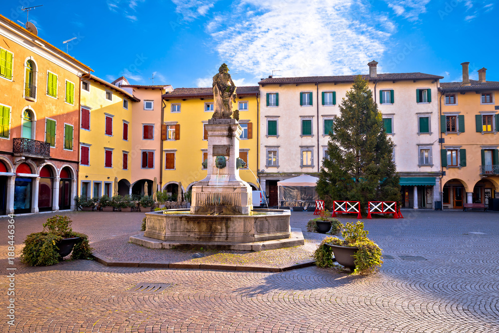 Town of Cividale del Friuli colorful Italian square view