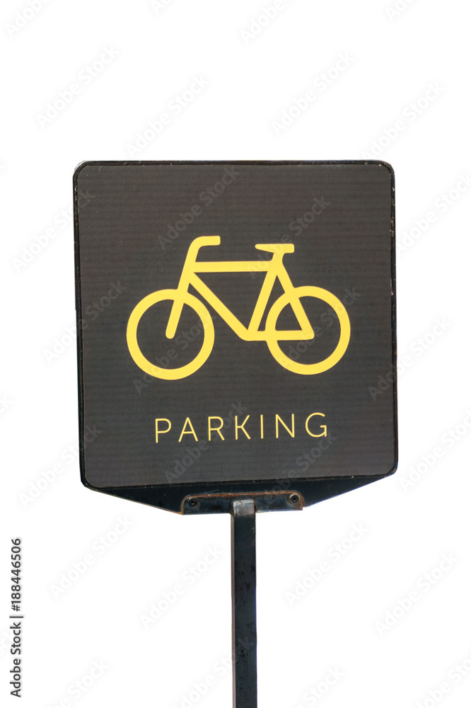 bicycle parking sign on white background bicycle parking sign on white background
