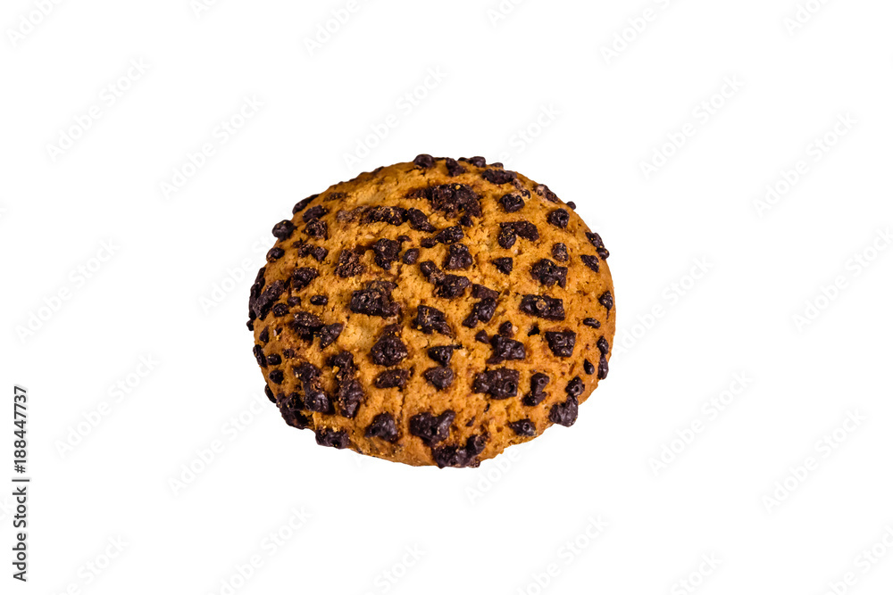 Chocolate chip cookie isolated on a white background Chocolate chip cookie isolated on a white background