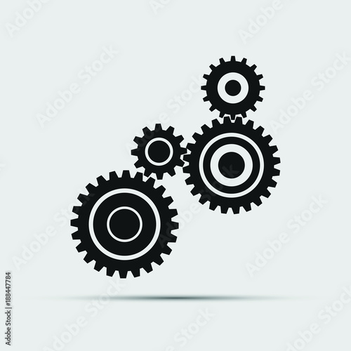 four pieces gears set icon on background. Vector illustration