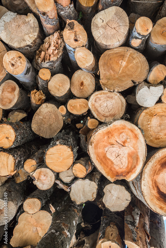 background of firewood stack