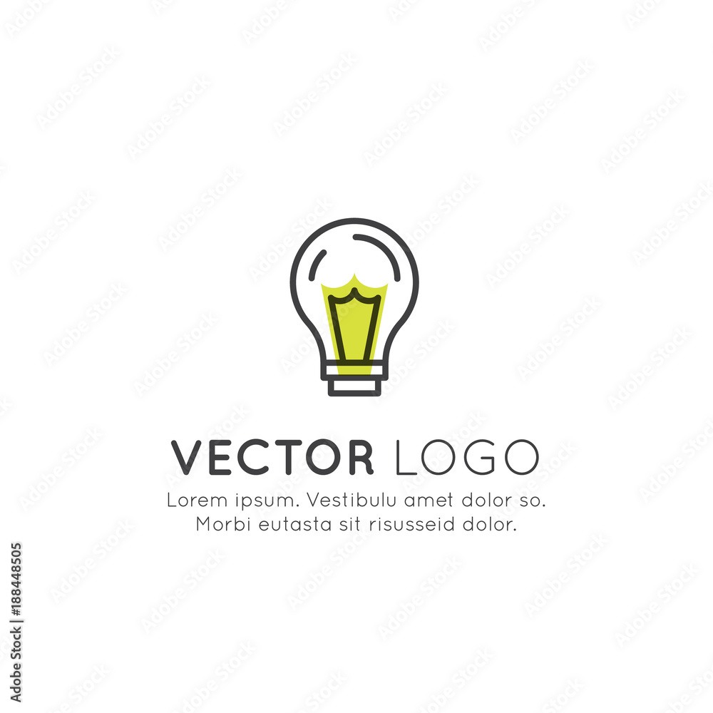 Vector Icon Style Illustration of Think Outside the Box Concept , Imagination, Smart Solution, Creativity and Brainstorm. Minimalistic Outline Lightbulb Oblect Vector Icon Style Illustration of Think Outside the Box Concept , Imagination, Smart Solution, Creativity and Brainstorm. Minimalistic Outline Lightbulb Oblect