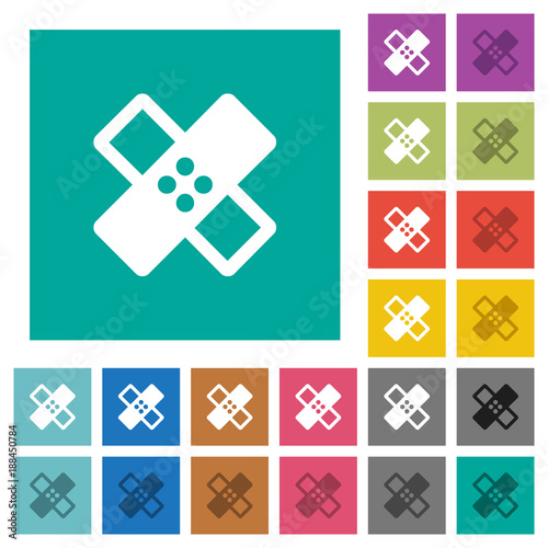 Bandages square flat multi colored icons