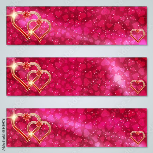 Valentine's day vector banners templates collection
