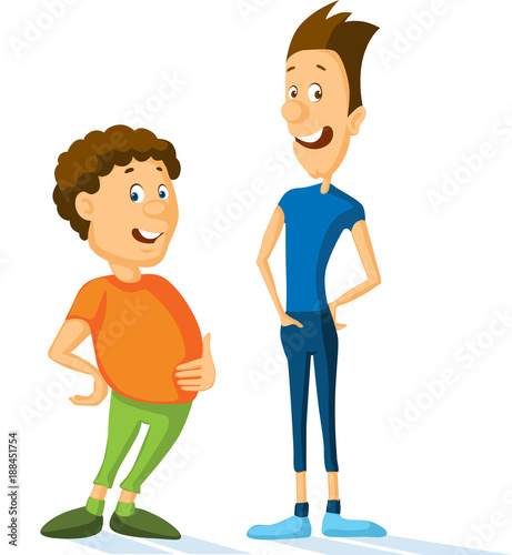 fat and slim sport man cartoon vector illustration - flat design