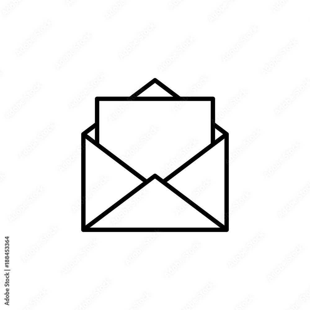 open envelope letter thin line black icon open envelope letter thin line black icon