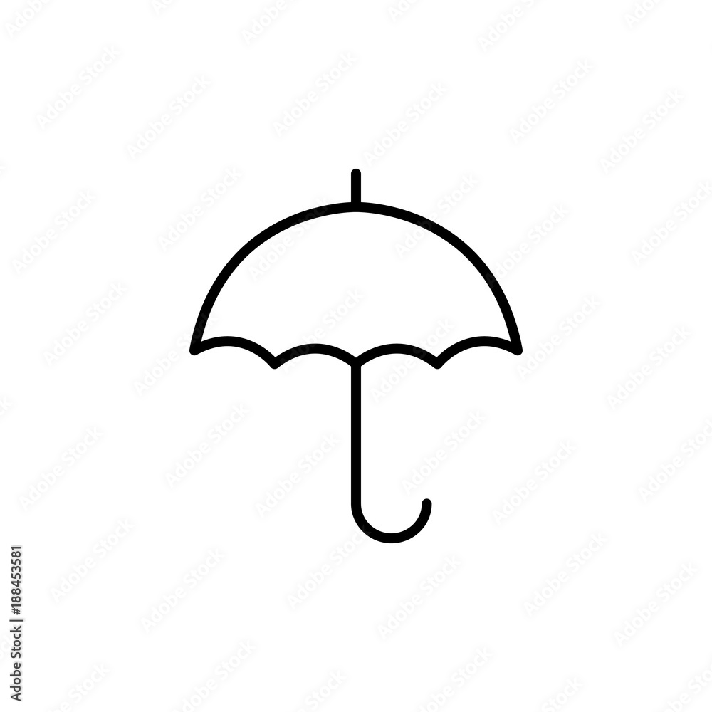 umbrella safety symbol thin line black icon umbrella safety symbol thin line black icon