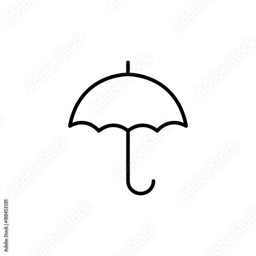 umbrella safety symbol thin line black icon
