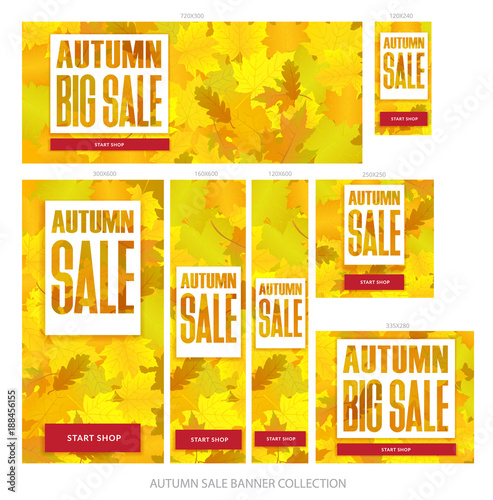 Vector illustration poster for autumn sale.