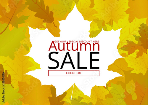 Vector illustration poster for autumn sale.
