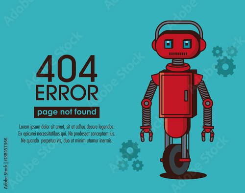 Error 404 robot style icon vector illustration graphic design